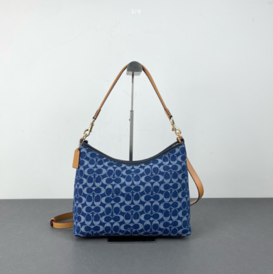 COACH Laurel Shoulder Bag Signature Denim Denim/Natural CY702