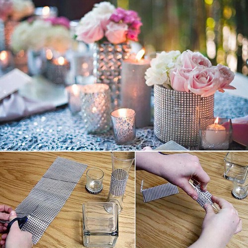 1/10 Yard Strass Netz Rolle Strass Glitzer Band Handwerk Party Hochzeit Dekor - Bild 3 von 29