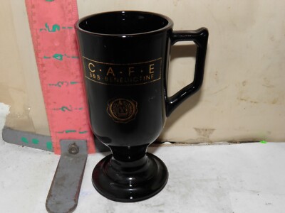 B&B BENEDICTINE BLACK GLASS COFFEE CUP - CAFE B&B BENEDICTINE