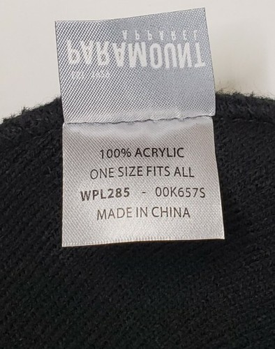 Mervis Paramount Apparel Black Acrylic Winter Knit Beanie Hat Cap OSFA NWOT - Picture 6 of 6
