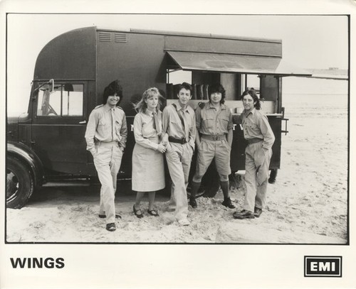 Paul McCartney Wings Band EMI Publicity Vintage Canteen Truck Original Photo