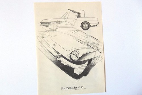 1969 FIAT 850 Spider Convertible Print Ad 