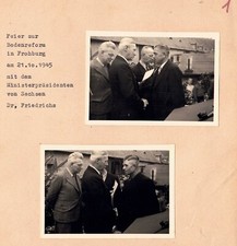 4 Fotos zur Feier der Bodenreform im ehem. Rittergut in  Frohburg / 21. 10. 1945