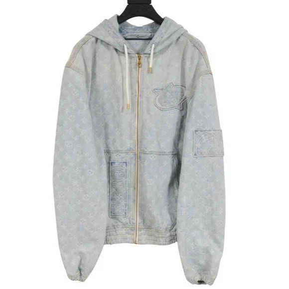 Louis Vuitton X NBA mens zip through denim jacket L | eBay Louis Vuitton X NBA mens zip through denim jacket L | eBay