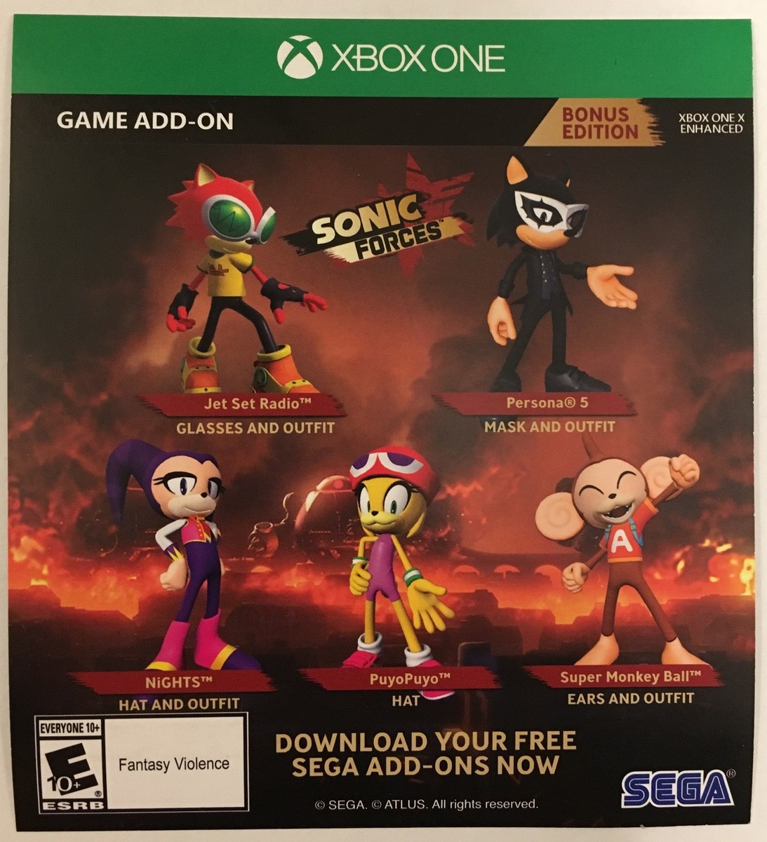 【中古】「非常に良い」Sonic Forces Bonus Edition (輸入版:北米) - XboxOne Sonic Forces Bonus Edition DLC Add-On for Xbox One X1 | eBay