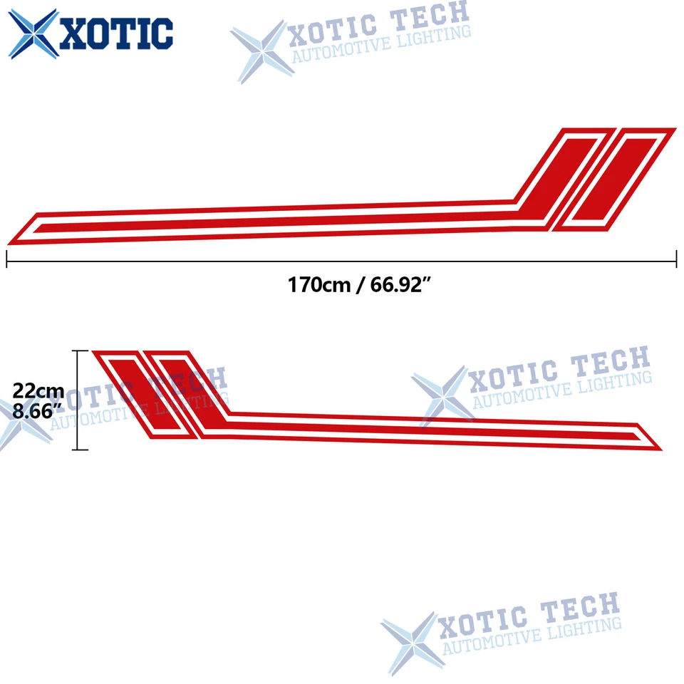 Pegatina de vinilo a rayas para guardabarros de puerta lateral deportiva roja para Dodge Charger 2006-2010 Foto 2 de 4