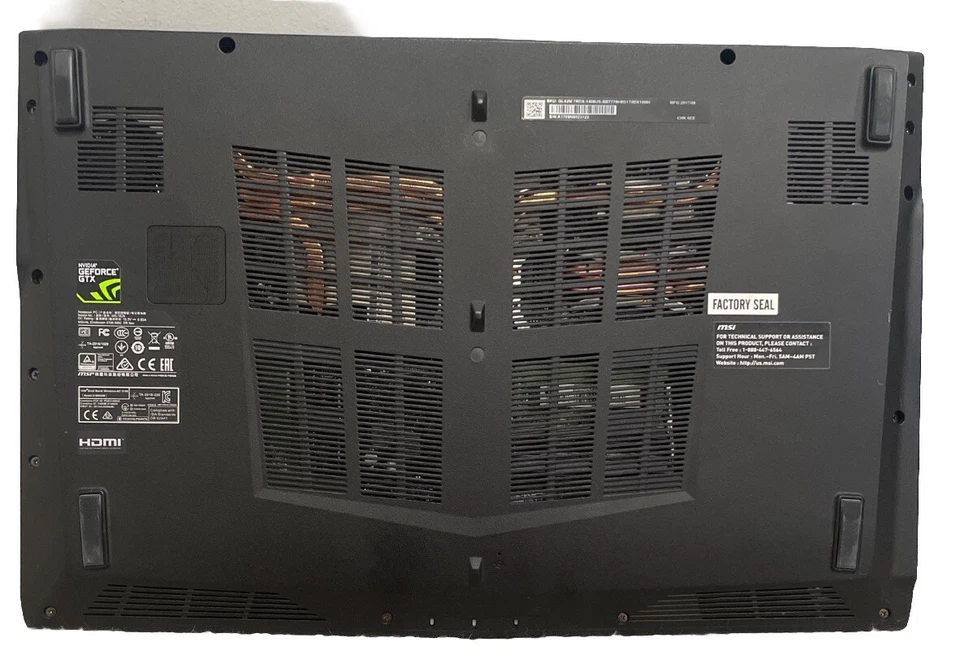 MSI GL62M-7RDX i7-7700HQ 2.8GHz 256GB SSD+1TB HDD 16GB RAM GTX 1050 Win10 Gaming Foto 3 de 4