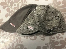 NWT 2 Comeaux Caps Gray Bandana Solid Grey Welding Welders Hat Reversible cotton
