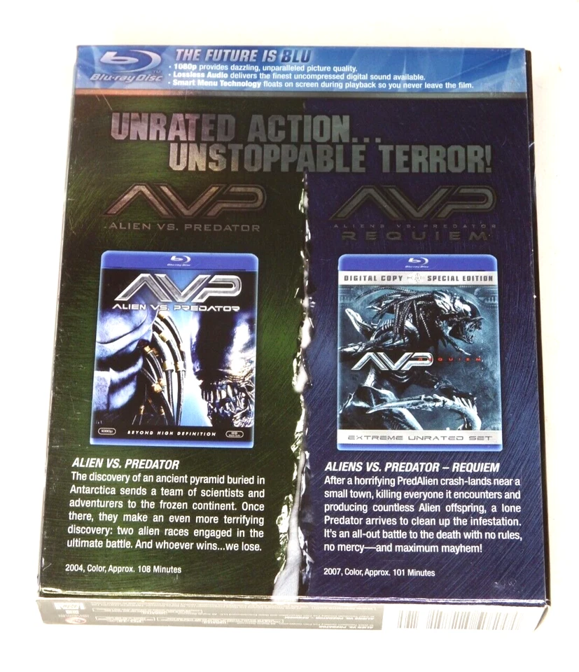 Alien vs. Predator 2-Pack Boxset (Blu-ray, 2 Movie Set) Rare, OOP, w/Slipcover - Image 2 of 4