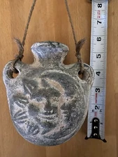 Mystical incense burner?  Ornament?  Container?  Ceramic. Decoration?  Sun/moon