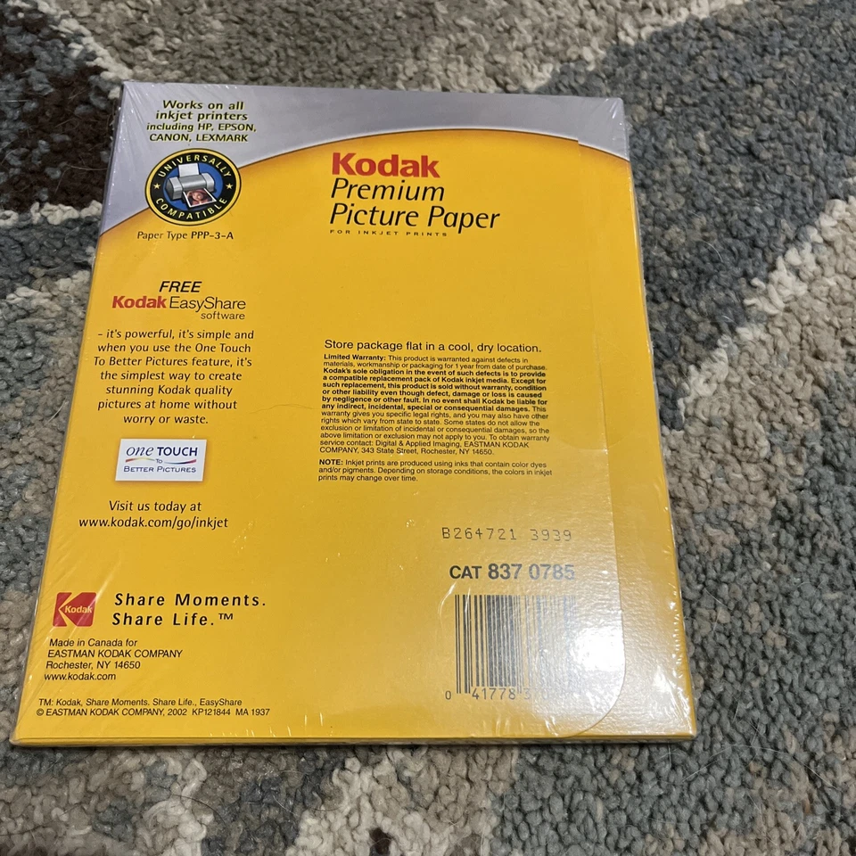 Papel fotográfico premium KODAK, 100 hojas, alto brillo - 4"x 6" nuevo sellado de inyección de tinta Foto 2 de 2