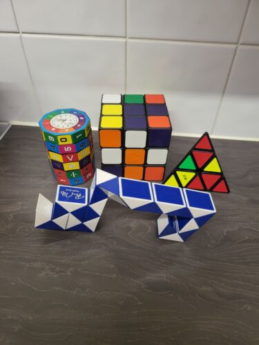 Rubiks Puzzle Konvolut ×4 großer Würfel, Dreieck, Erno Schlange + Mathe Zylinder selten - Bild 7 von 11