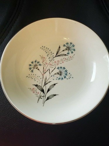 5X Bowls Taylor Smith & Taylor Versatile 6 1/2" ~ Blue Flower Soup/cereal Vtg. - Picture 2 of 8