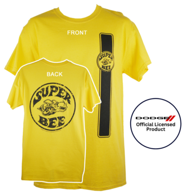 Dodge Super Bee 60s 70s Logo Car Cotton T-Shirt Yellow Official