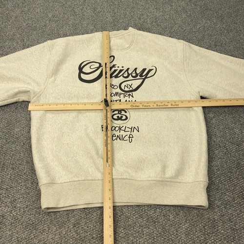 Stussy World Tour Crew Mens XXL Gray Sweatshirt - Picture 6 of 8