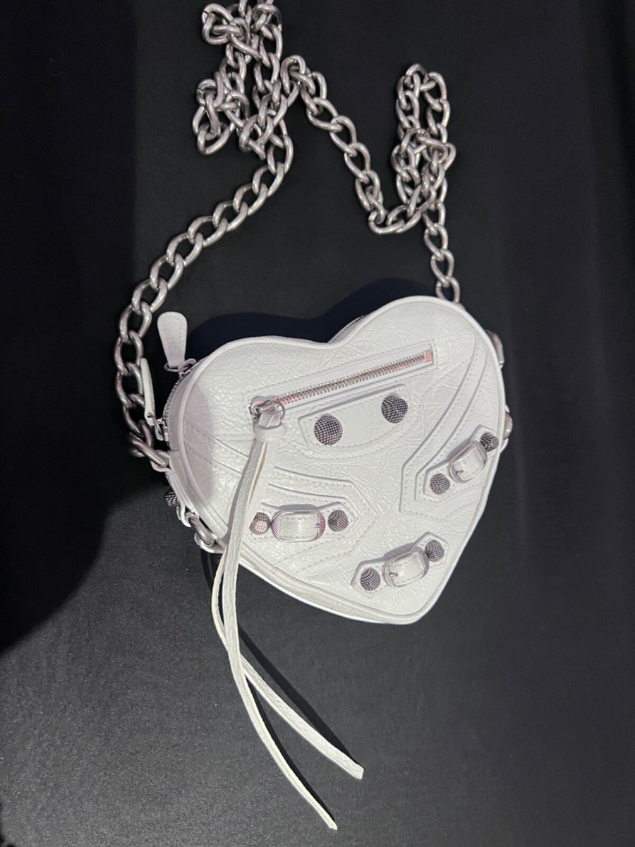 $1590 BALENCIAGA Le Cagole Heart Mini Bag In Optic White | eBay