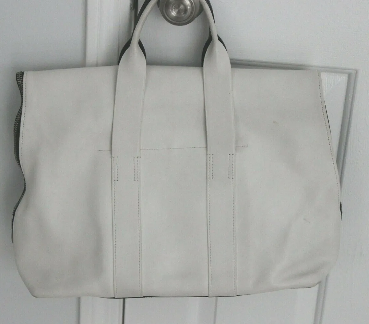 3.1 Phillip Lim Soft Leather 31 Hour Black & White X-Large Tote Bag -  Pre-Owned