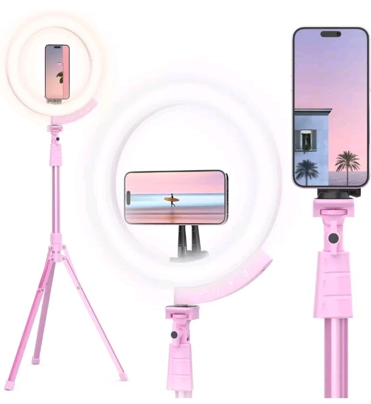 12'' Ring Light with 62'' Tripod Stand and Magnetic Phone Holder, For iPhone ,