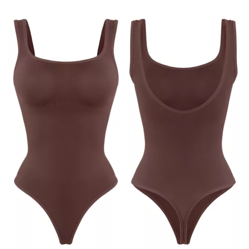 Plus Size Slimming Vest Wide Collar Type High Elastic Bodysuit Shapewear Yoga - Picture 21 of 23