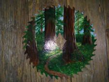 Wood Saw Blade Handmade Artwork - Forest Trai...