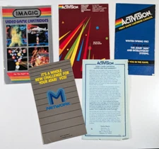 Paper Atari 2600 Lot: 4 Game Catalogs & 1 Warranty Activision, iMagic, M Network
