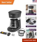 Compact 12-Cup Coffee Maker with Easy Clean Design & Grab-A-Cup Feature