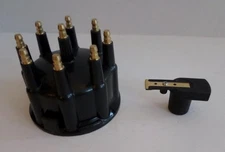 BLACK Ready-To-Run/Pro Billet Replacement Distributor Cap & Rotor Top Street TSP