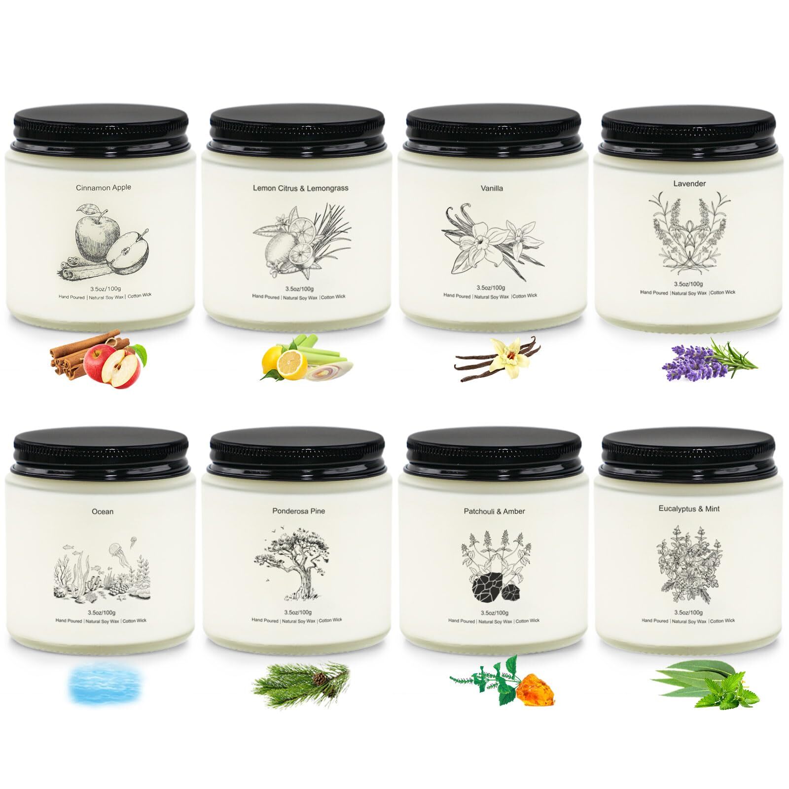 Candles for Home Scented Gifts for Women 8 Pack Aromatherapy Candle Set for W...-image