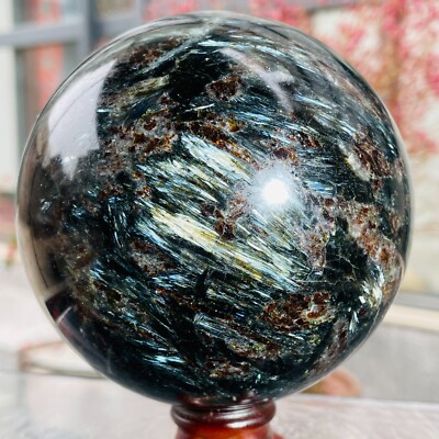 3.25lb Large Natural Astrophyllite Fireworks Stone Quartz Crystal Sphere Ball