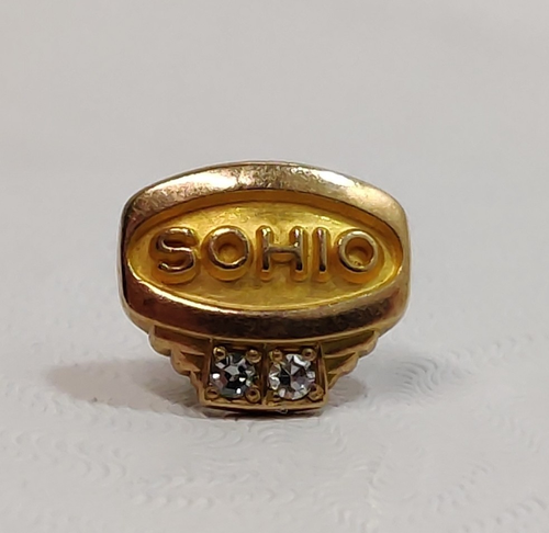 Vintage SOHIO 10K 2 Diamond Service Award Pin Standard Oil of Ohio Gas Petroleum - Picture 14 of 21