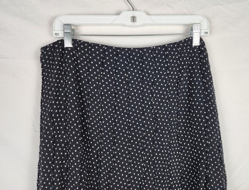 Dana Buchman Retro Pinup Grunge Women's Dotted Silk Frayed Skirt sz 14 - Imagen 2 de 8