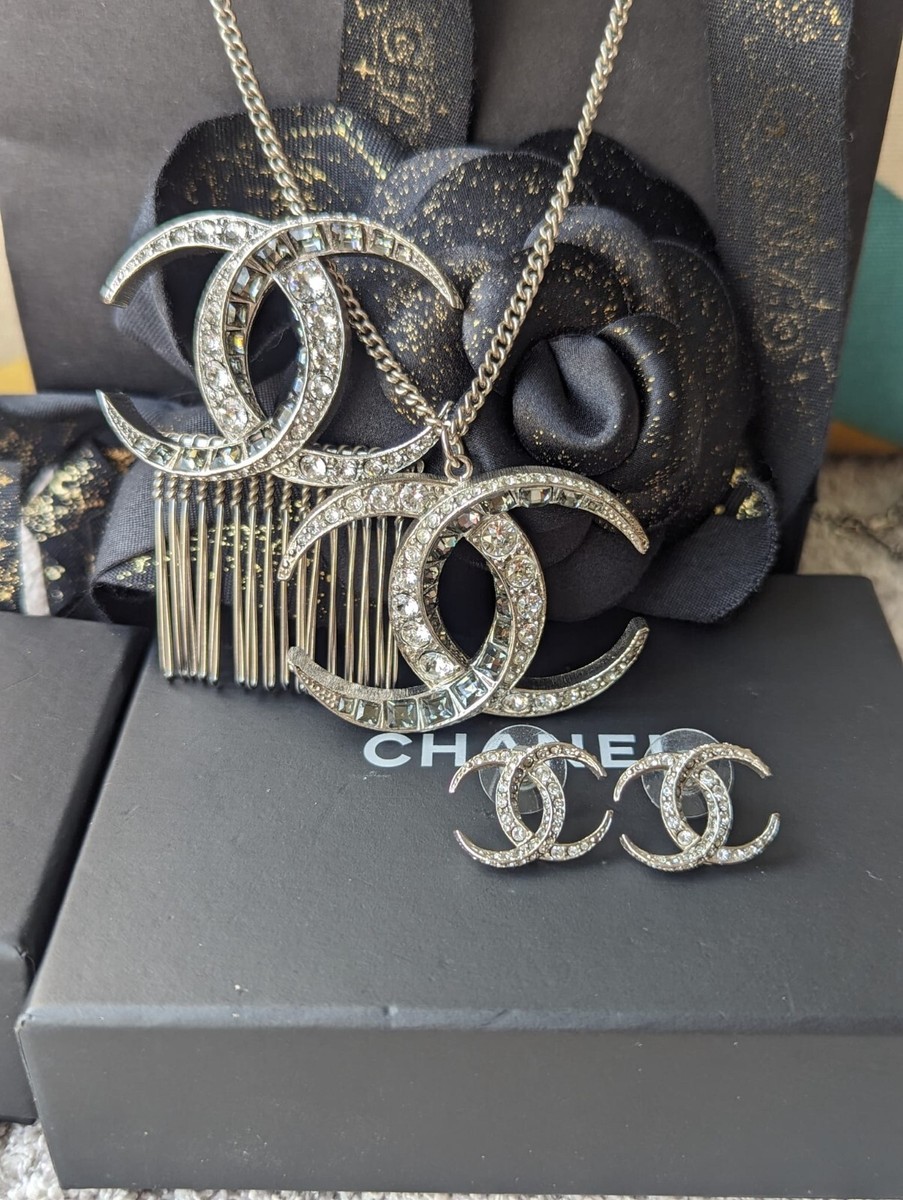 Authentic Chanel CC B15C Dubai Crescent Moon Logo SHW RARE