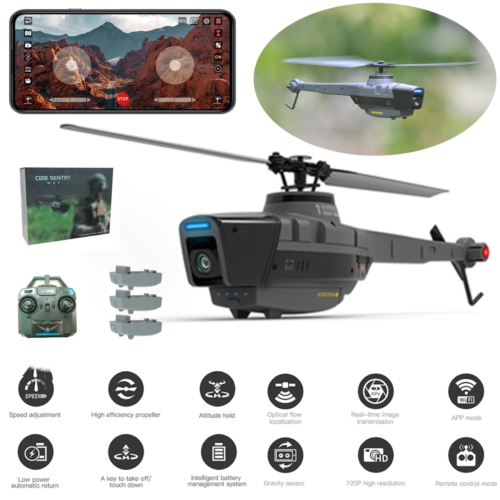 C128 Tactical Black Hornet Drone RC Helicopter HD 1080P Aerial Photography UAV - 第 1/12 張圖片