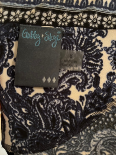 Gabby Skye Blue Print Dress size 8 - Picture 4 of 5