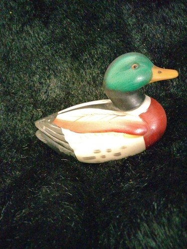 Statuetta in ceramica Balos Mallard Duck Made in Taiwan pollame d'acqua vintage - Foto 4 di 4
