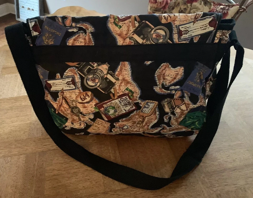 BOLSO MENSAJERO/HOMBRO VINTAGE NICOLE MILLER ESTAMPADO DE VIAJE Foto 2 de 4