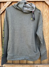 Under Armour Women's UA Rival Fleece Wrap Neck Sweatshirt Green Size Large NWT