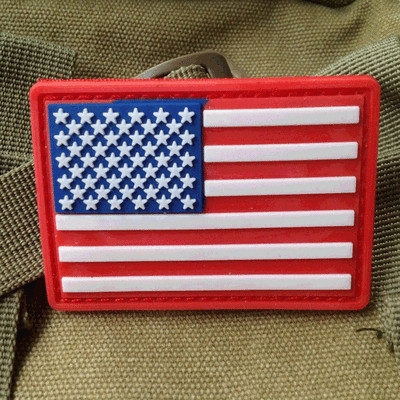 3D Pvc American Flag Red Edge USA US United States Flag Rubber Hook Loop Patch*k