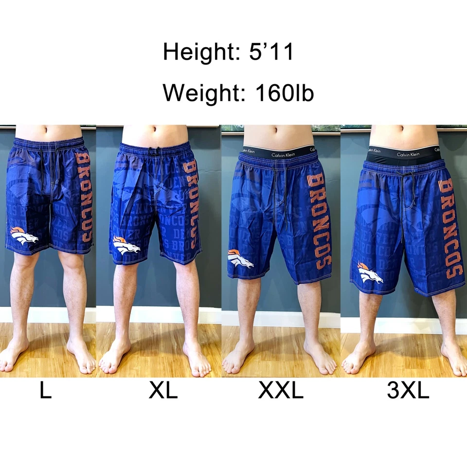 Denver Broncos NFL Fútbol Hombres Ropa Deportiva Secado Rápido Tabla Corta con Forro Foto 2 de 3