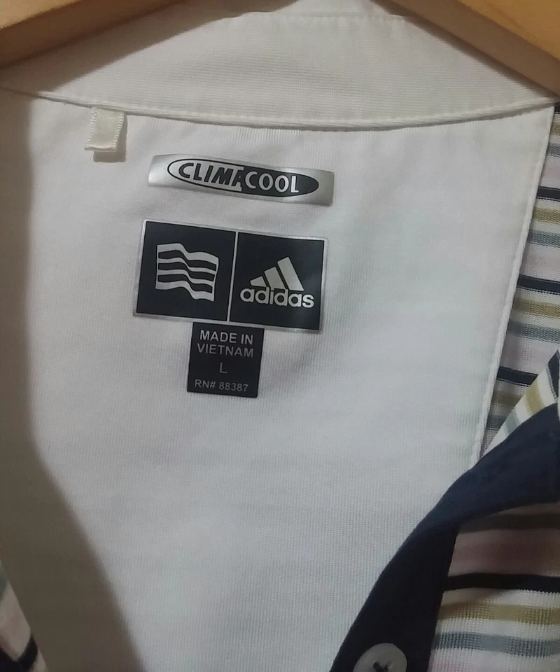 Adidas Climacool Топ женщин L синяя полоса коротким рукавом Athletic пуловер - Изображение 3 из 4