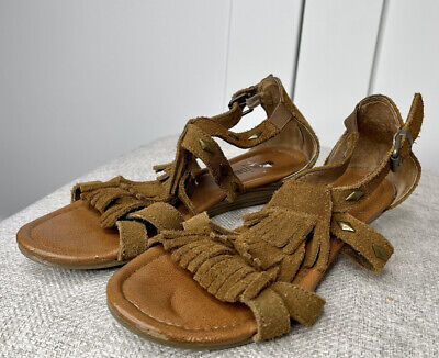 Minnetonka Moccasin Sandals Suede Tassel Fringe Women’s Size 7 BOHO | eBay