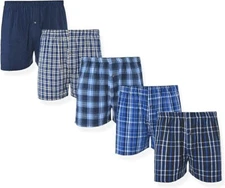 JAKE & CO. Men's Multi-Pack Woven Boxers, Assorted 5-PK