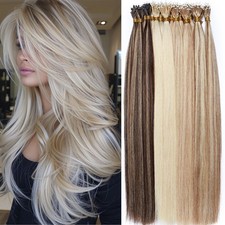 US CLEARANCE Nano Ring Beads Tip Remy Human Hair Extensions 150G 150S THICK Ashy