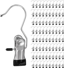 80 Pcs Boot Hangers for Closet, Black Heavy Duty Laundry Hooks with Clips Clothe