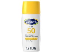 Cetaphil Mineral Sunscreen SPF 50 Sheer Mineral Liquid Unscented 1.7 OZ