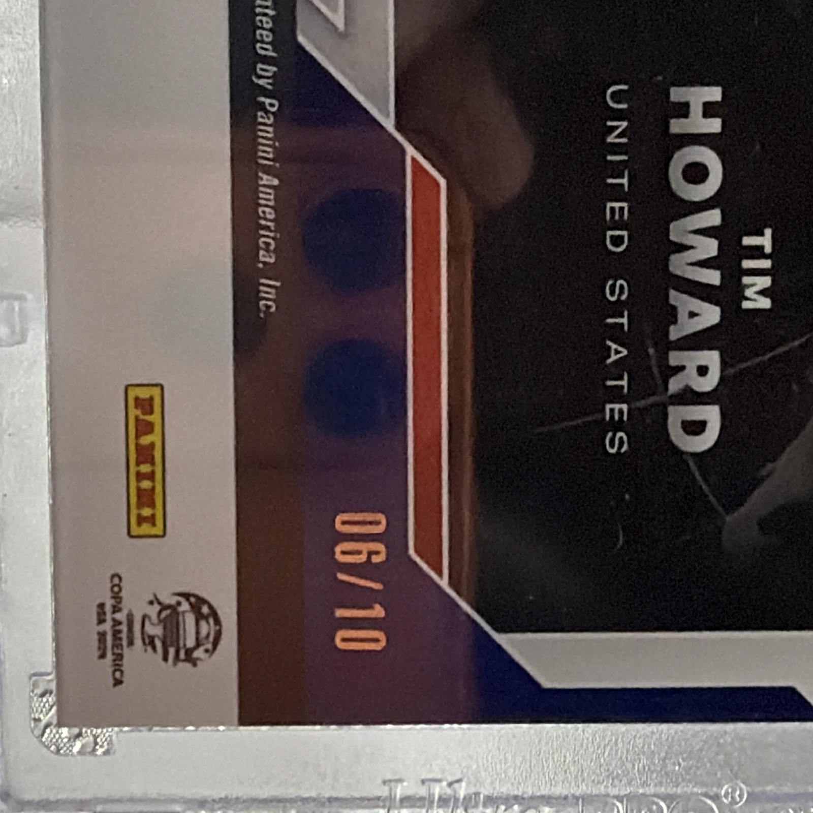 Panini 2024 Prizm Copa America Tim Howard International Ink Gold Auto /10 II-TH view 4
