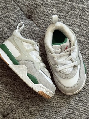 Toddler Nike Jordan J4 RM Baby Snickers in White, Green And Gray