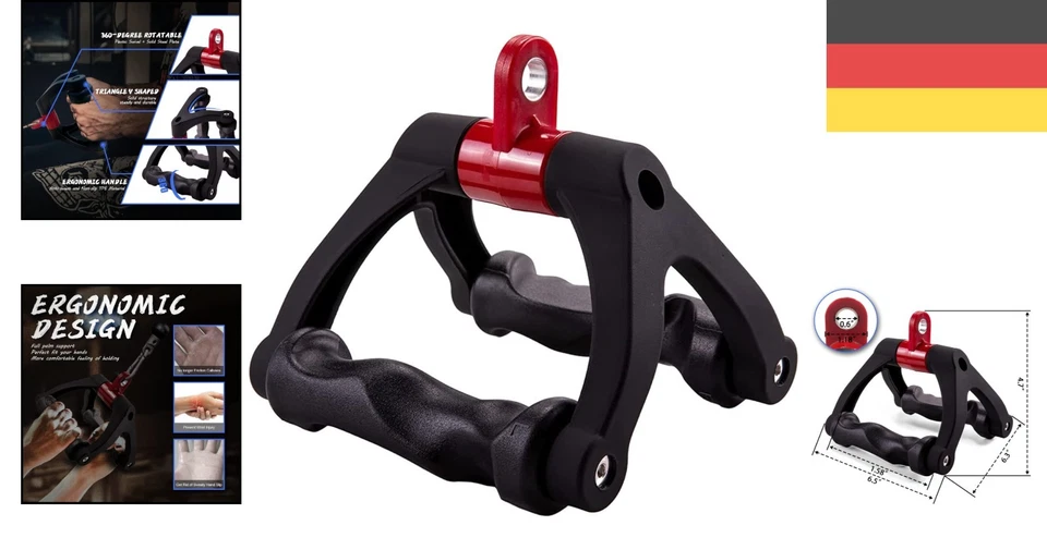 Doppel D Rudergriff Landmine für Fitness Pull Down Bizeps Trizeps - Bild 2 von 4