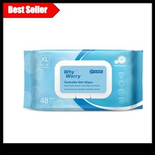 Extra Large Flushable Wipes for Adults | 20x25 cm, Plant-Based & Biodegradable