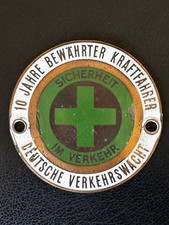 Emaille Plakette Deutsche Verkehrswacht 10 Jahre Unfallfrei